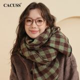 CACUSS围巾女士秋冬季长款大披肩外搭冬款护颈保暖围脖女生生日礼物棕绿