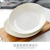 铭亦10只装纯白骨瓷盘子菜盘家用炒菜碟子餐具中式深盘圆形碟