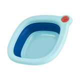 日康（rikang）洗脸盆 折叠脸盆新生儿洗脸盆 儿童小脸盆 单个装X1028-1 蓝色