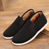 柯奇诺（KQINOKQN）老北京布鞋男鞋透气耐磨工作鞋休闲中老年人千层底爸爸布鞋 黑色加绒（牛筋底） 42