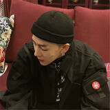 凌勋 帽子秋冬季新款男士毛线帽潮流地主帽时尚雅痞帽百搭瓜皮帽ins针织帽纯色嘻哈街舞王嘉尔同款帽子女 黑色 均码 有弹性