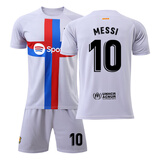 锐特斯丁 巴萨球衣10号梅西球衣队服训练儿童足球服套装男女定制印字印号 22-23梅西10号（二客） L码175-180CM 70-80kg