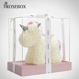 RoseBoxPE玫瑰花独角兽摆件情人节生日礼物纪念日送女生朋友老婆实用走心