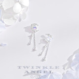 Twinkle Angel 月亮花环流苏耳钉女925银轻奢小众耳饰时尚耳骨夹情人节生日礼物 月亮花环流苏耳钉