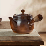 忆壶茶（YIHUTEA）围炉煮茶壶陶瓷烧水壶窑变煮茶壶粗陶煮茶器家用户外水壶耐热壶 柴烧四季侧把壶850ml
