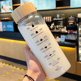 贞嘻水杯大容量玻璃泡茶杯高颜值杯子男士茶水分离杯耐高温运动水杯 竹盖玻璃水杯【700ml+茶隔】