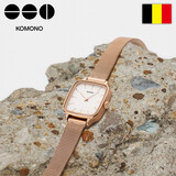 科摩诺(克莫诺)手表女士学生石英表腕表时尚简约3.8节日送女友方形表盘 KOM-W4263(玫瑰金)