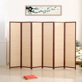 煦悦 实木竹编屏风隔断客厅卧室书房移动折屏现代简约折叠遮挡家用