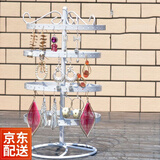 益馨荣 四层旋转铁艺饰品展示架耳环架子创意首饰架耳钉耳坠收纳耳饰挂 四层白