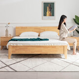 蔚虎 床实木床双人床北欧风格日式民宿公寓经济主卧婚床 实木床+床头柜*1 1.8*2米框架款