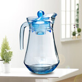 乐美雅（Luminarc）玻璃水壶家用商用大容量冷水壶凉水壶创意柠檬水壶果汁壶扎壶套装 鸭嘴壶1.3L加厚款(冰蓝)