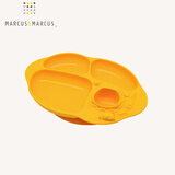 MARCUS&MARCUS吸盘餐盘 宝宝分格餐盘一体式防摔餐饮分餐盘儿童餐具 黄色