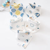 添艾奕生纯棉婴儿三角巾新生宝宝口水巾男童帅气围巾防水女公主款秋冬围嘴 双层纯棉（休闲系列）5条装