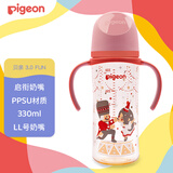 贝亲（Pigeon）PPSU双把手防胀气奶瓶330ml 胡桃夹子 LL号奶嘴 9月+ AA224