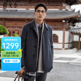 雅戈尔（YOUNGOR）男装大衣男单排扣修身版商务大衣羊毛羊绒舒适易打理4色可选 VYSY015104CFY灰色 L 175/96A