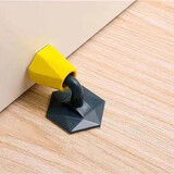 始骏 免打孔硅胶门吸塑胶门勾卫生间缓冲垫橡胶地吸门碰吸门器门挡 灰黄色（升级款）