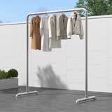 木樽加粗钢管晾衣架落地阳台室外晾衣杆室内卧室挂衣架收纳晒衣服架子 【加粗钢管】高1.8米 长1.2米