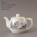 恒古（Heregur）青花陶瓷小号茶壶潮汕功夫茶具茶道配件茶器泡茶壶小容量家用单壶 雪景（200mL）小茶壶200ml