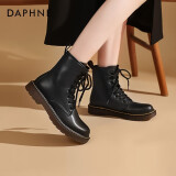 达芙妮（DAPHNE） 马丁靴女2022秋季黑色经典英伦风靴子女短靴女 黑色八孔 35