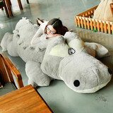 眼含泪光大号鳄鱼毛绒玩具女孩布娃娃公仔玩偶陪睡觉抱枕儿童生日礼物女生 灰 色 1.65米（送25cm公仔）