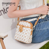 小熊依恋单肩斜挎小包女手机包时尚百搭迷你散步小包印花水桶女包圣诞礼物