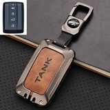 创勋（CHUANGXUN）长城坦克300钥匙包坦克500hi4t汽车钥匙套坦克400 700保护壳扣男 坦克新款【铂金灰】+皮带挂扣 .