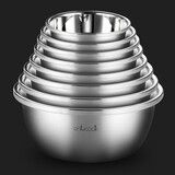 onlycook 304不锈钢盆打蛋盆 家用厨房烘培和面盆 特厚洗菜盆沥水篮汤盆 特厚30cm盆/单个