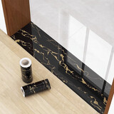 艺贝门槛石贴纸自粘防水耐磨仿大理石瓷砖地砖遮丑门口门坎过门石地贴 【加厚】T-黑金纹 5米长 宽30CM-测量好尺寸再下单