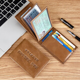 飞鹰城堡真皮驾驶证皮套头层纯牛皮复古卡包男女驾照机动车驾驶本套情侣款超薄个性证件夹 复古卡其色【头层牛皮9卡位】