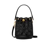 汤丽柏琦（Tory Burch）TB女士单肩手提抽绳水桶包152130 001小号女包送女友生日礼物
