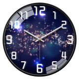 摩门（Momen）挂钟 客厅钟表创欧式意个性时钟银河石英钟14英寸 HJ0021 金属黑