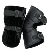 迪路仕（DEROACE）电动车护膝保暖骑车夏季摩托车护膝防风防寒加厚冬季短款男女 PU革人造毛短款挂扣护膝 35cm