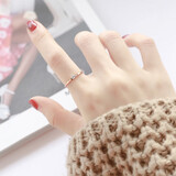 芊芽 食指戒指女风网红个性潮尾戒极细指环七夕节日520礼物高端礼盒装 单钻戒指女 美号4号