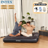 INTEX 64142双人内置枕头充气床垫家用加厚户外帐篷垫折叠床N