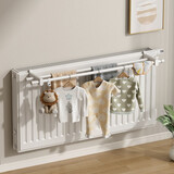 天地鱼插挂式暖气片晾衣架毛巾杆烤衣杆钢板式专用供暖多功能烘衣服挂架 双杆【110cm】免安装