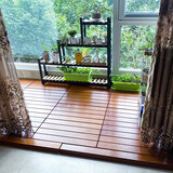 ANGELDECK 防腐木阳台自拼接户外浴室花园阳光房甘巴豆实木地板防腐防水免安装60*30*3cm 甘巴豆平面款（60*30*3cm）