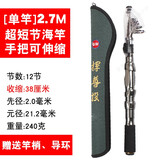 光威（GW） 鱼竿超短节海竿便携迷你抛竿超硬碳素钓鱼竿套装渔具 捍尊投 2.7m 单竿+竿稍、顶环