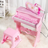 贝杰斯儿童钢琴玩具女孩电子琴初学1-6岁幼儿宝宝音乐 粉礼物