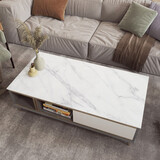 梦的丝娜桌布茶几桌布长方形PVC仿大理石纹无味防油防烫软pvc桌垫茶几垫 DLS297-爵士白 80*140cm