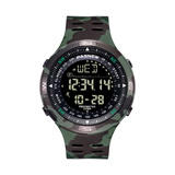 佰时顿 手表男学生运动时尚户外防水计步指南针夜光初高中生青少年腕表 迷彩绿