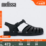 Melissa（梅丽莎）【赵露思同款】新款时尚编织女士简约通勤果冻罗马凉鞋32408 哑光黑色 36 （35-36码）