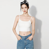 美洋（MEIYANG）升级版爱豆背心 裸感速干吸汗抗菌睡眠内衣时尚百搭新款上衣女 可调节短版白色 M