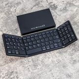 HUKE 折叠键盘鼠标手机无线三蓝牙笔记本办公iPadPro平板带数字键鼠套装Mac电脑触控板键盘 Type-c充电折叠蓝牙便携键盘数字款 黑色