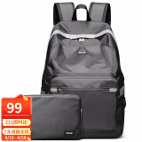 高尔夫GOLF双肩包可折叠电脑背包书包15英寸大容量防泼水轻便收纳携带户外旅行包 灰色