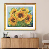 KS十字绣盛开的向日葵大幅玄关卧室新款线绣满绣花草系列欣欣向荣 11格埃及棉 欣欣向荣72*59cm