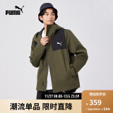 彪马（PUMA）男子修身山系户外机能风运动拉链连帽梭织夹克外套848287 橄榄绿-02 M(175/96A)