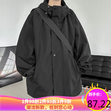 主意范冲锋衣夹克外套男春秋三合一宽松潮胖大码防水防风多拉链情侣外套 JK8002黑色 L 110-130斤