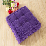 娜代尔 加厚坐垫椅垫学生办公室椅子加厚地上榻榻米屁股垫 紫色方-纽扣款 40*40cm玉米粒座垫