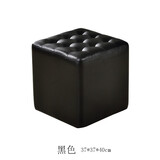 孜度 欧式小凳子家用沙发凳搁脚凳皮凳换鞋凳矮凳坐墩时尚创意圆凳子 黑色大号方凳（37*37*40cm）