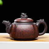 尊壶紫砂壶手工茶具龙尊泡茶壶名家李静原矿紫泥绞泥礼品泡茶器 李静 绞泥龙尊 320ml